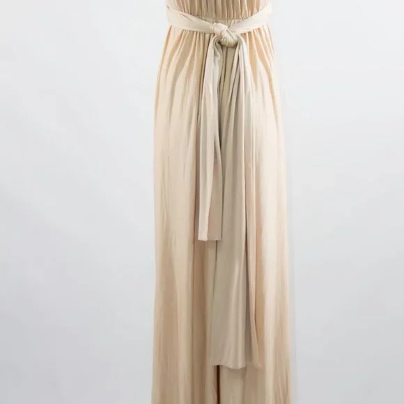REISS Maxi Dress Floor Length Beige Nude Strapless Retail 780$ - Picture 4 of 6